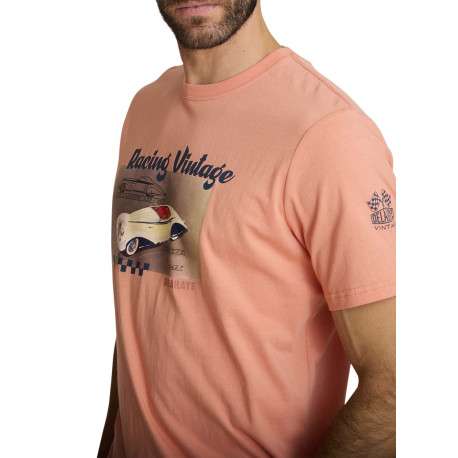 T-shirt en coton orange à coupe droite orné d'un imprimé de voiture - Image 3
