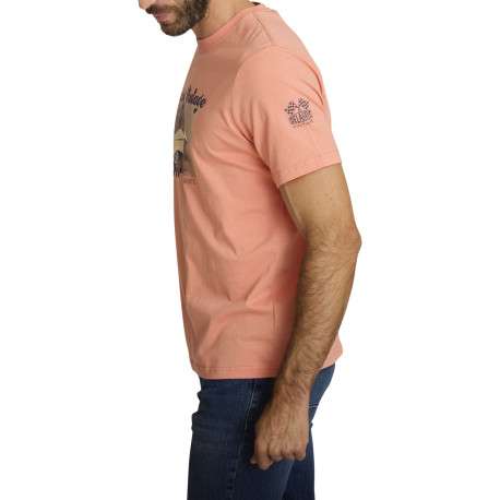 T-shirt en coton orange à coupe droite orné d'un imprimé de voiture - Image 4