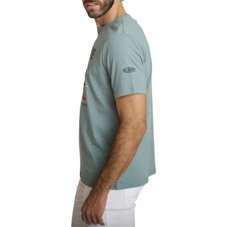 T-shirt en coton vert à coupe droite orné d'un imprimé de voiture - Image 3