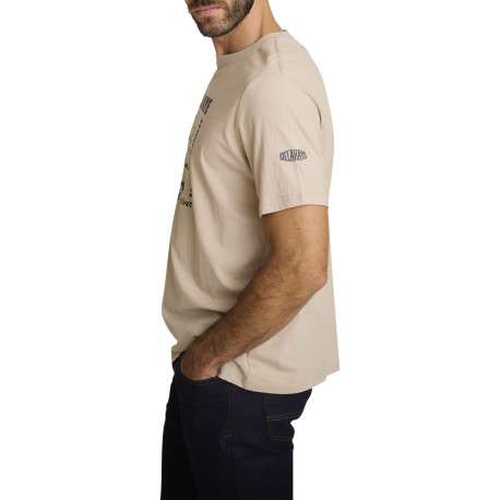 T-shirt en coton beige à coupe droite orné d'un imprimé de voiture - Image 3