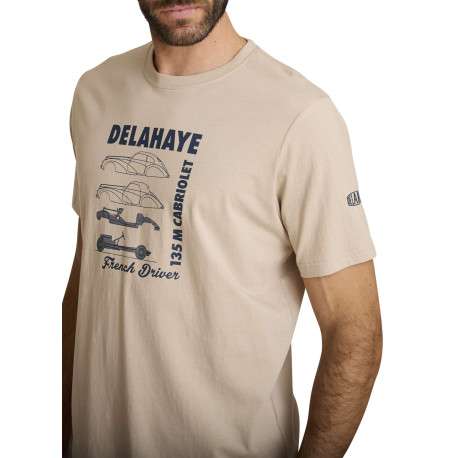 T-shirt en coton beige à coupe droite orné d'un imprimé de voiture - Image 4
