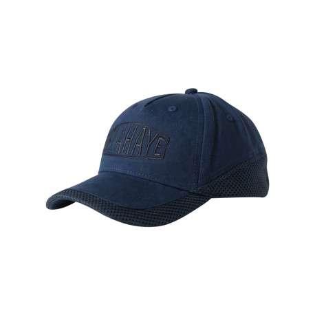 Casquette en coton marine pourvue du nom de la marque brodé à l'avant