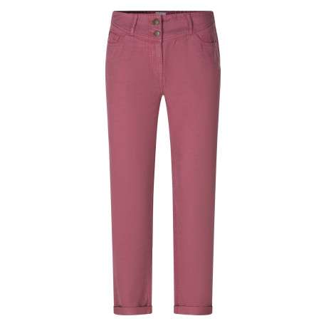 Pantalon chino brique uni pourvu d'une coupe droite et d'une taille élastiquée