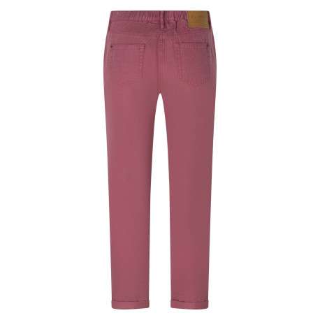 Pantalon chino brique uni pourvu d'une coupe droite et d'une taille élastiquée - Image 2