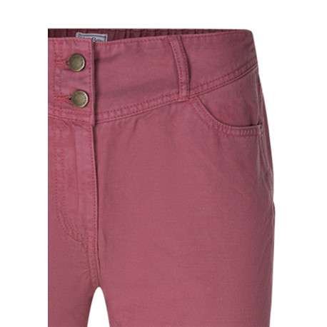 Pantalon chino brique uni pourvu d'une coupe droite et d'une taille élastiquée - Image 3