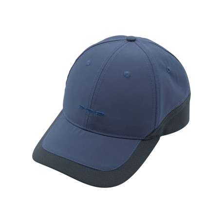 Casquette marine uni avec du mesh sur le pourtour et un strapback
