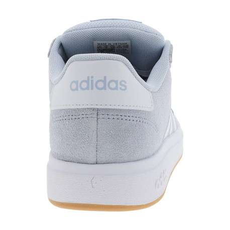 Baskets tennis bleu ciel en cuir avec un talon plat et des lacets - Image 6