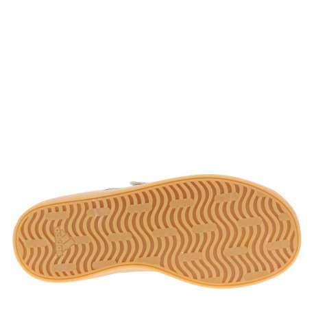 Baskets beiges en cuir à talon plat et fermeture avec une bande auto-agrippante - Image 5