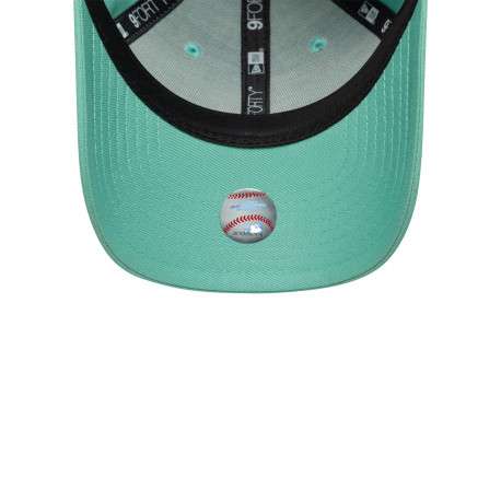 Casquette en coton turquoise unie avec une fermeture en strapback - Image 5