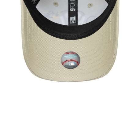 Casquette en coton beige à imprimé avec une bande auto-agrippante - Image 5