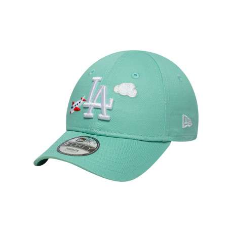 Casquette en coton turquoise à imprimé avec une bande auto-agrippante - Image 4