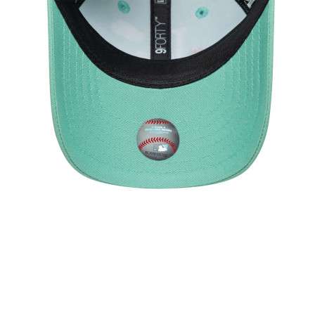 Casquette en coton turquoise à imprimé avec une bande auto-agrippante - Image 5