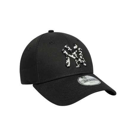 Casquette en coton noire avec motif animalier et fermeture strapback - Image 3