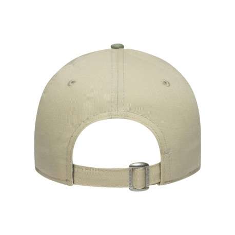 Casquette en coton kaki et écrue unie avec fermeture strapback - Image 2