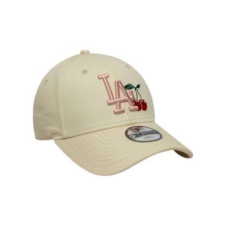 Casquette en coton beige à imprimé avec fermeture strapback - Image 3