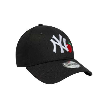 Casquette en coton noire à imprimé avec une fermeture strapback - Image 3