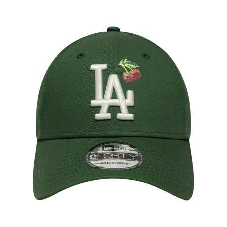 Casquette en coton verte à imprimé avec une fermeture à strapback