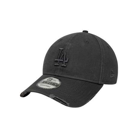 Casquette en coton gris foncé effet abîmé avec une fermeture strapback - Image 4