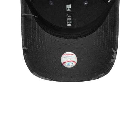 Casquette en coton gris foncé effet abîmé avec une fermeture strapback - Image 5
