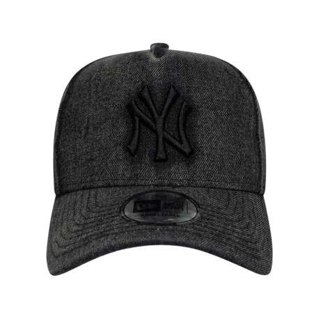 Casquette noire unie effet délavé avec une fermeture snapback