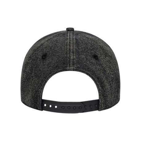 Casquette noire unie effet délavé avec une fermeture snapback - Image 2