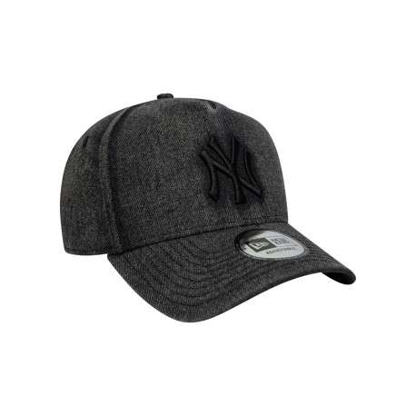 Casquette noire unie effet délavé avec une fermeture snapback - Image 3