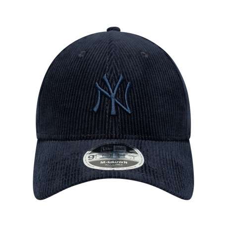 Casquette en coton marine unie avec une fermeture à strapback