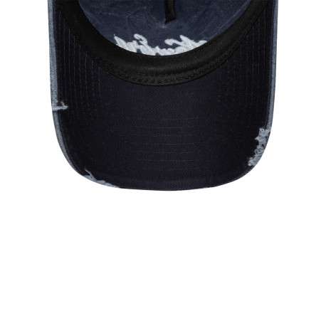 Casquette en coton marine unie effet délavé avec fermeture strapback - Image 5
