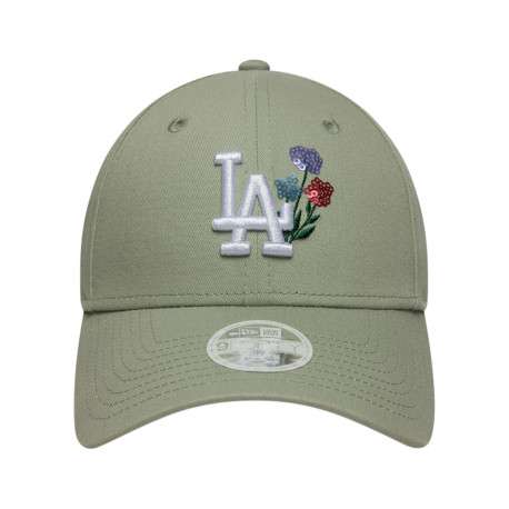 Casquette en coton verte à motifs avec une fermeture strapback
