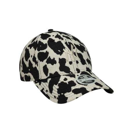 Casquette noire et écrue à motif animalier avec fermeture strapback - Image 3
