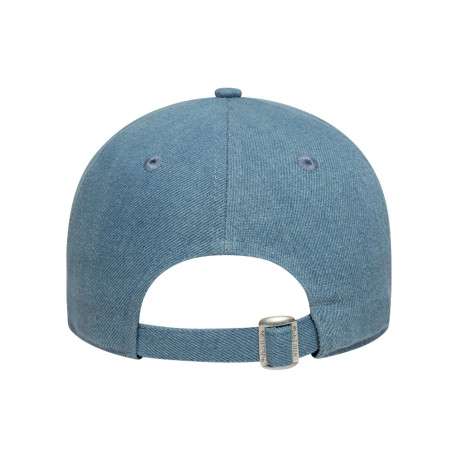 Casquette bleu jean unie avec fermeture strapback et coutures blanches - Image 2