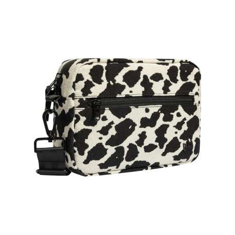 Sac noir et écru à motif animalier avec une bandoulière réglable - Image 3