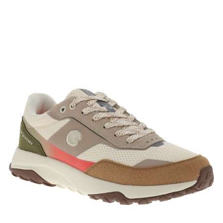 Baskets running beige à talon plat avec un patch de la marque sur la languette - Image 3