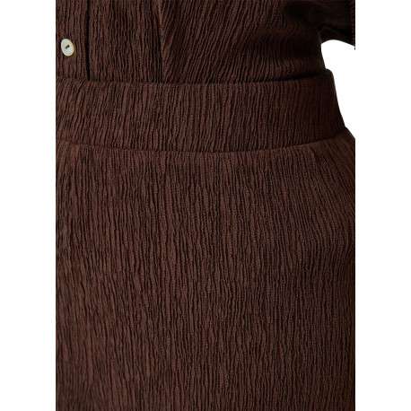 Pantalon chino brun uni pourvu d'une taille élastiquée et d'une coupe bootcut - Image 5