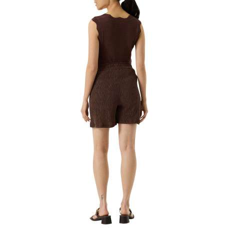 Short chino brun uni pourvu d'une coupe droite et d'une taille élastiquée - Image 3