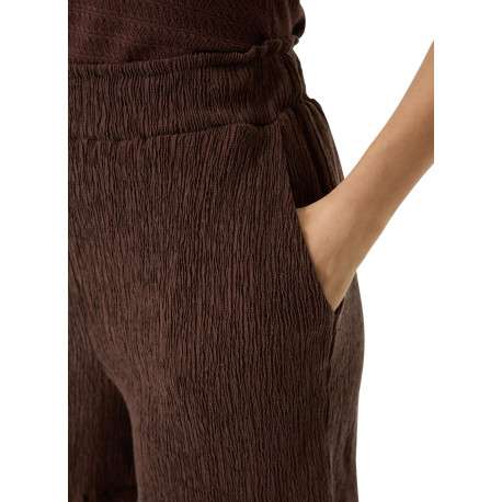 Short chino brun uni pourvu d'une coupe droite et d'une taille élastiquée - Image 5