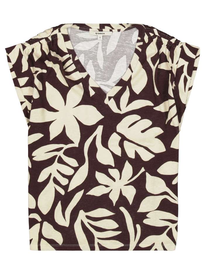 Top brun à motifs pourvu de...