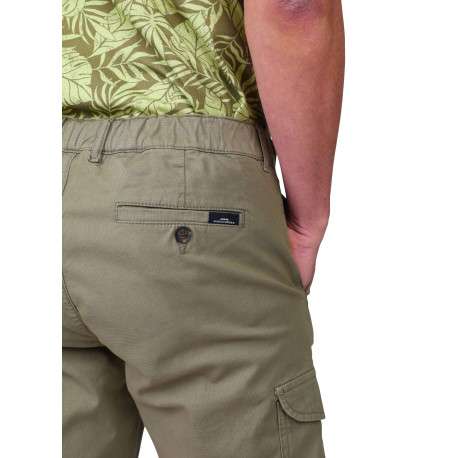 Short chino en coton kaki uni avec des poches passepoilées à l’arrière - Image 3