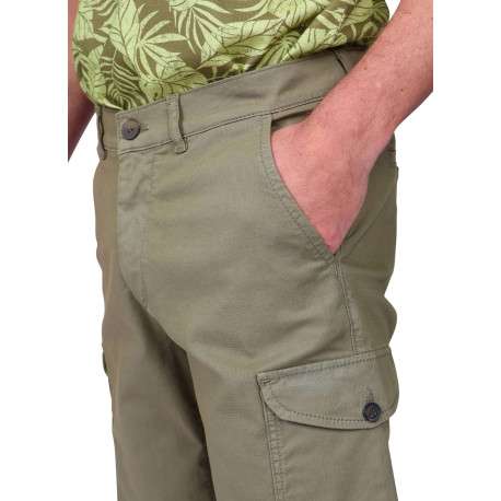 Short chino en coton kaki uni avec des poches passepoilées à l’arrière - Image 4
