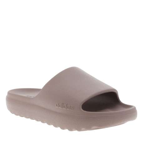 Claquettes taupe à talon plat avec logo embossé dans la semelle - Image 3