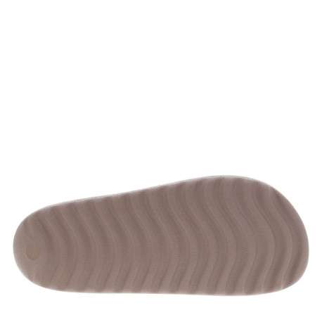 Claquettes taupe à talon plat avec logo embossé dans la semelle - Image 5