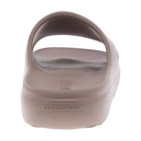 Claquettes taupe à talon plat avec logo embossé dans la semelle - Image 6