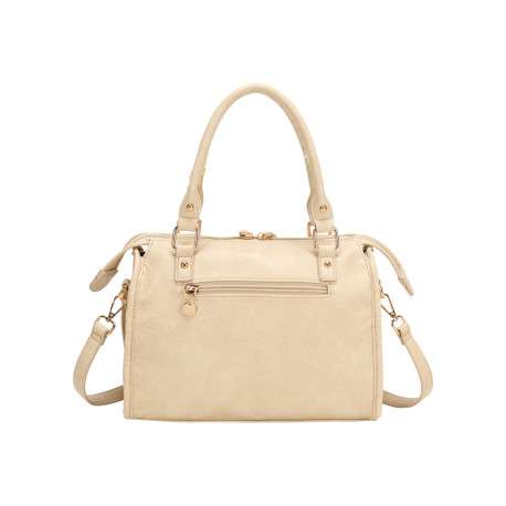 Sac beige en maille lisse pourvu d'une bandoulière amovible et réglable - Image 3