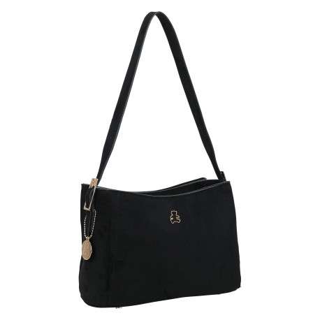 Sac porté épaule noir pourvu d'une anse plate ajustable sur les côtés - Image 2