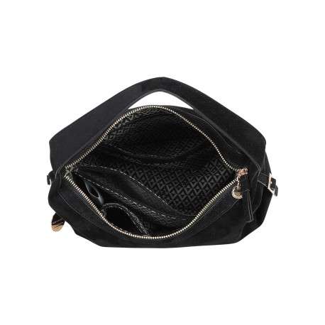 Sac à main noir pourvu de multiples compartiments de rangement - Image 4
