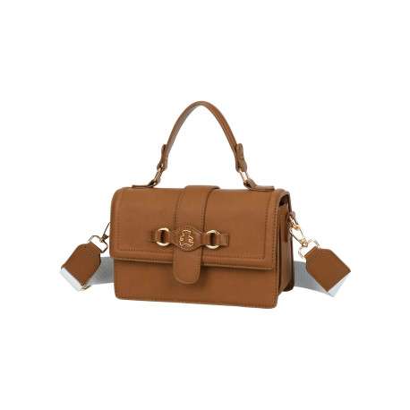 Sac chocolat pourvu d'une large bandoulière amovible et réglable - Image 2