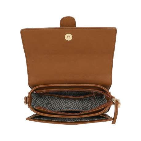 Sac chocolat pourvu d'une large bandoulière amovible et réglable - Image 4
