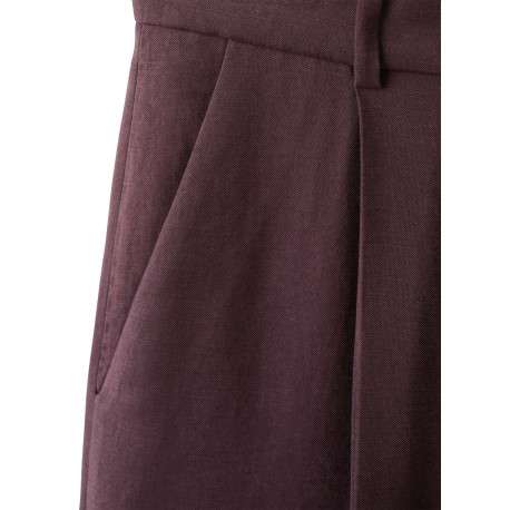 Pantalon chino bordeaux uni pourvu d'une taille intermédiaire - Image 7