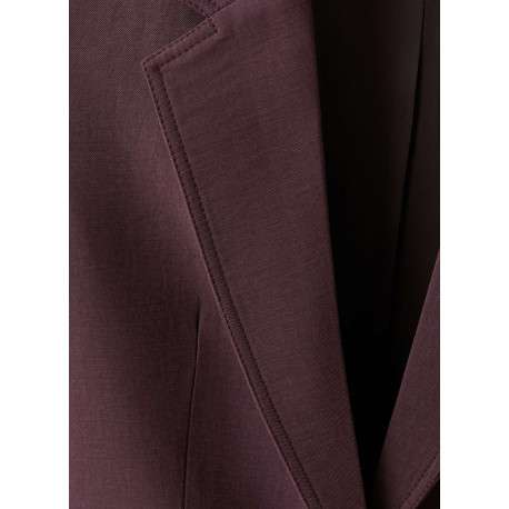 Blazer bordeaux uni pourvu d'une coupe droite et d'un col à revers - Image 7