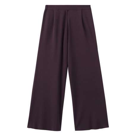 Pantalon chino en coton bordeaux uni pourvu d'une coupe bootcut